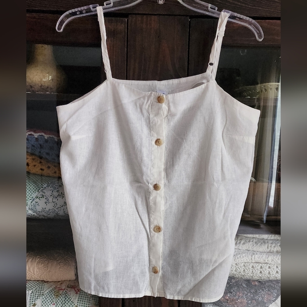 White Button-Up Women's Top